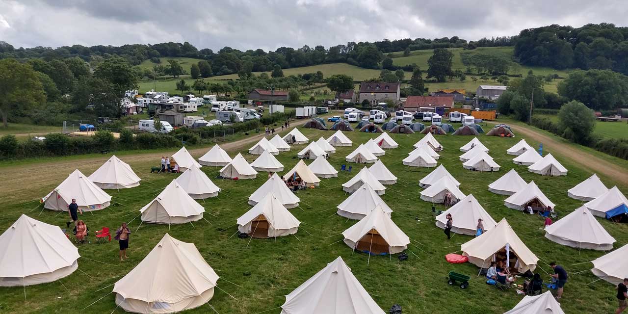 Glastonbury pre erected tents sale