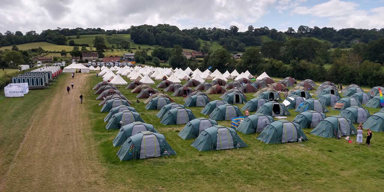 Pre erected Offsite Camping Pitches Accommodation during